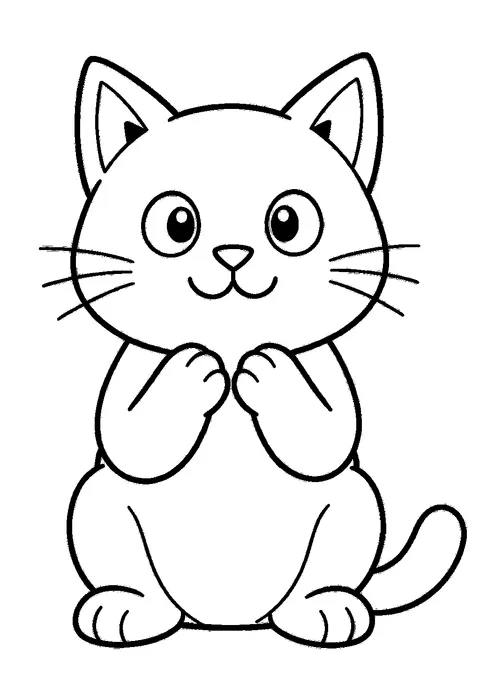 Cat coloring pages sample