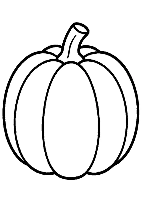 Fall coloring pages — Round pumpkin