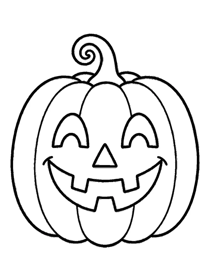 Halloween coloring pages — Smiling jack-o'-lantern pumpkin