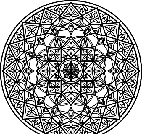 Mandala coloring pages — Geometric star mandala