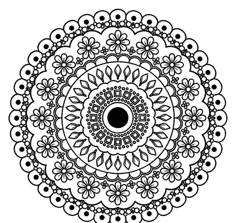 Mandala coloring pages — Ornate rings mandala